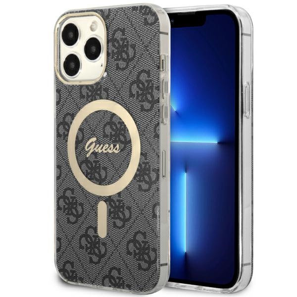 Guess GUHMP13XH4STK iPhone 13 Pro Max 6.7" juodas/juodas kietas dėklas 4G MagSafe