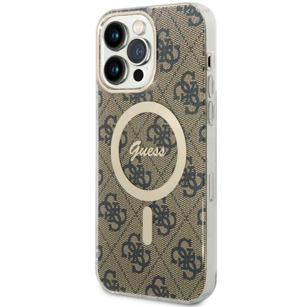 Guess GUHMP14XH4STW iPhone 14 Pro Max 6.7" rudas kietas dėklas 4G Magnetinis