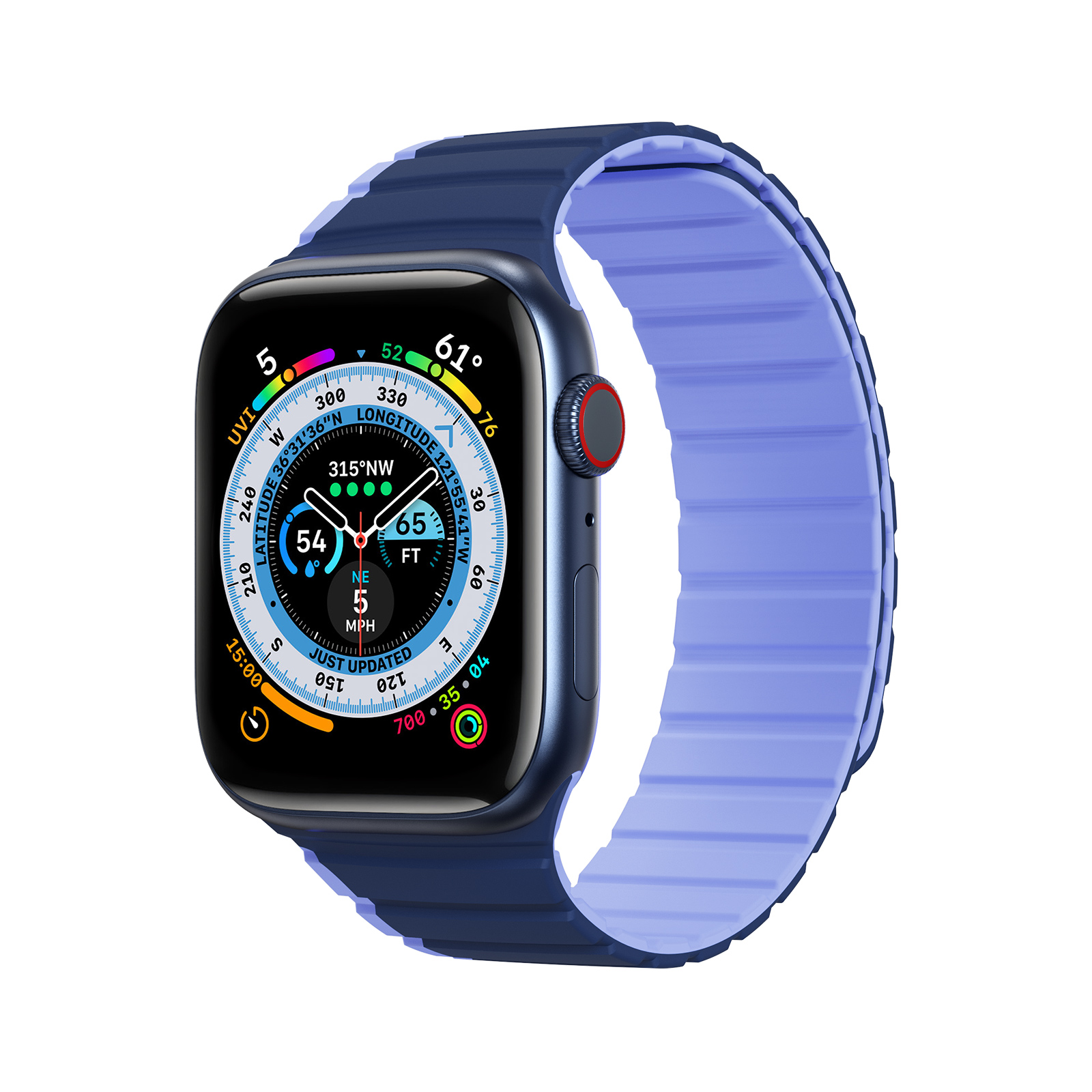 Magnetinis laikrodžio dirželis Apple Watch Ultra, SE, 9, 8, 7, 6, 5, 4, 3, 2, 1 (49, 45, 44, 42 mm) Dux Ducis laikrodžio dirželis (LD versija) - mėlynas