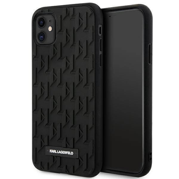 Karl Lagerfeld KLHCN61RUPKLPK iPhone 11 / Xr 6.1" kietas dėklas juodas/juodas 3D monograma