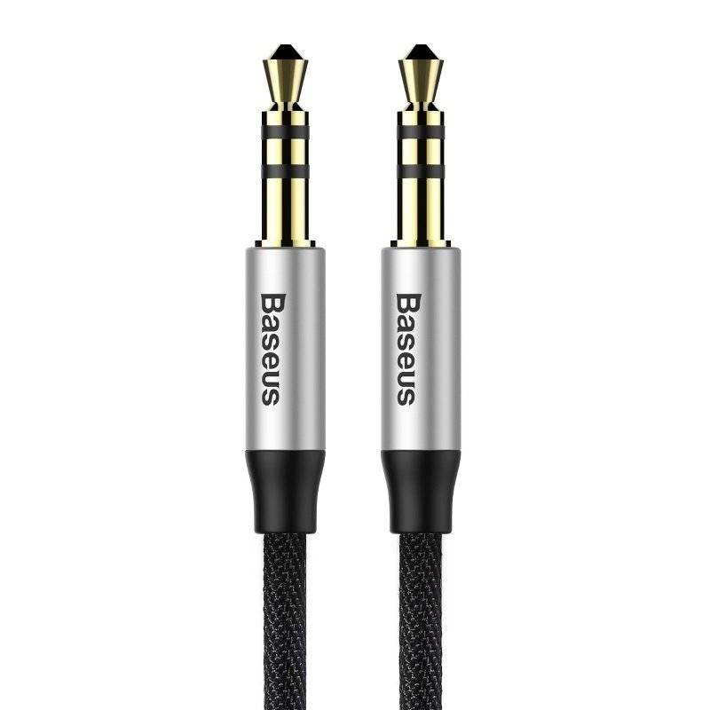 Baseus Yiven Audio kabelis mini jack 3,5mm AUX, 1m (juodas ir sidabrinis)