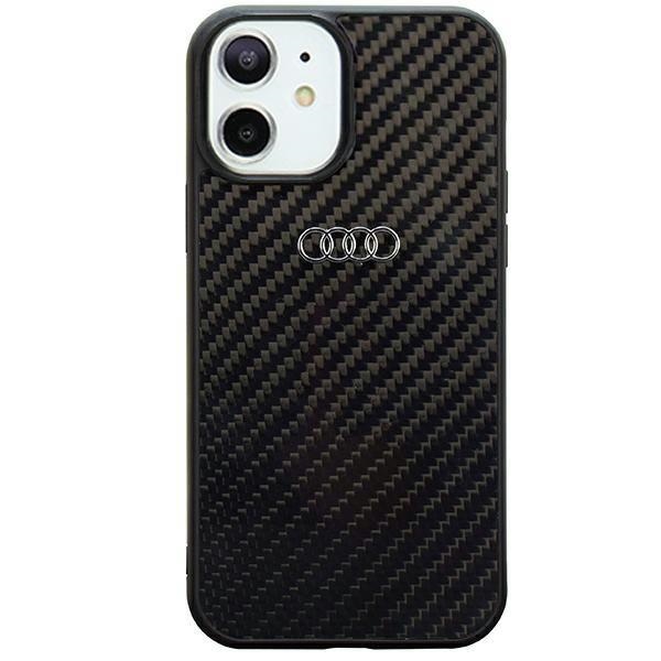 Audi anglies pluošto iPhone 11 / Xr 6.1" juodas/juodas kietas dėklas AU-TPUPCIP11-R8/D2-BK