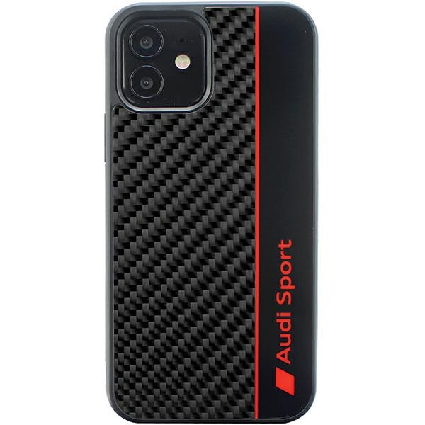 Audi Anglies pluošto juostelė iPhone 11 / Xr 6.1" juodas/juodas kietas dėklas AUS-TPUPCIP11-R8/D1-BK