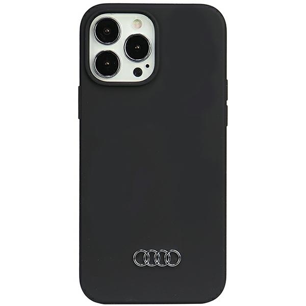Audi silikoninis dėklas telefonui iPhone 13 Pro Max 6.7" juodas/juodas kietas dėklas AU-LSRIP13PM-Q3/D1-BK