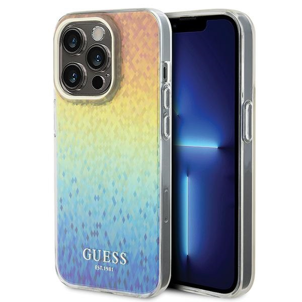 Guess IML Faceted Mirror Disco Iridescent dėklas telefonui iPhone 15 Pro – įvairiaspalvis