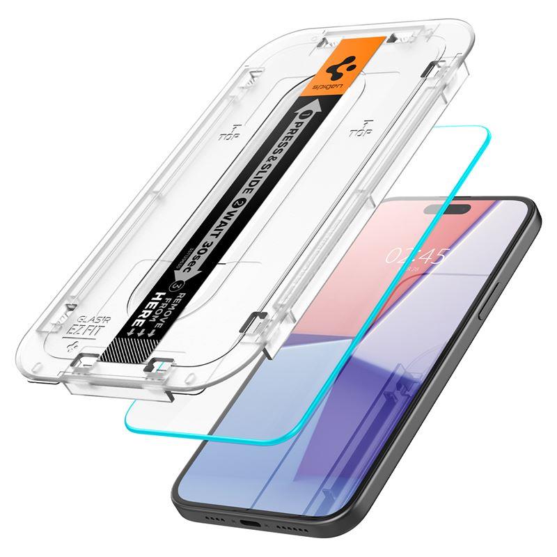 Spigen Glas.tR EZ Fit grūdintas apsauginis stiklas iPhone 15 Plus / 16 Plus