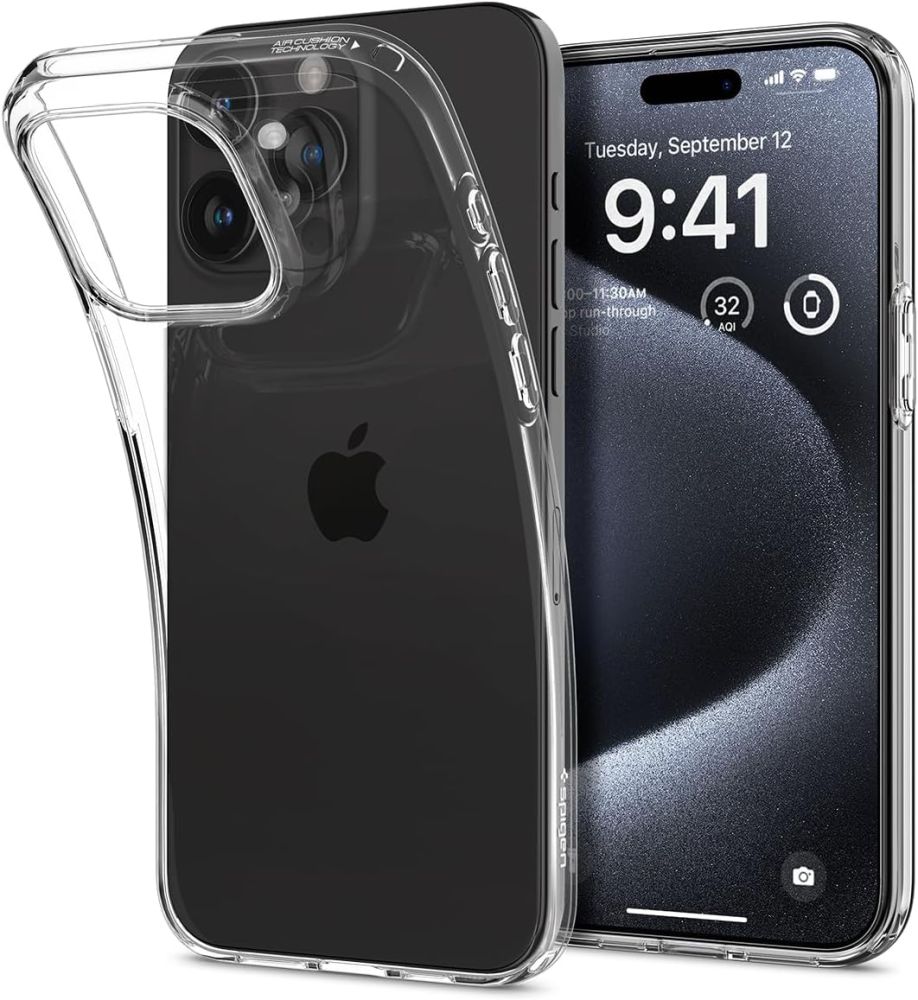 Spigen Liquid Crystal iPhone 15 Pro dėklas - skaidrus