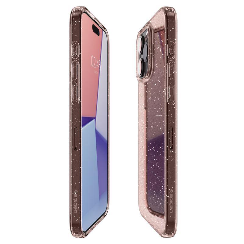 Spigen Liquid Crystal Glitter dėklas telefonui iPhone 15 Pro - rožinis/skaidrus