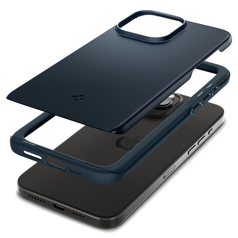 Spigen Thin Fit dėklas telefonui iPhone 15 Pro Max - juodas metalinis