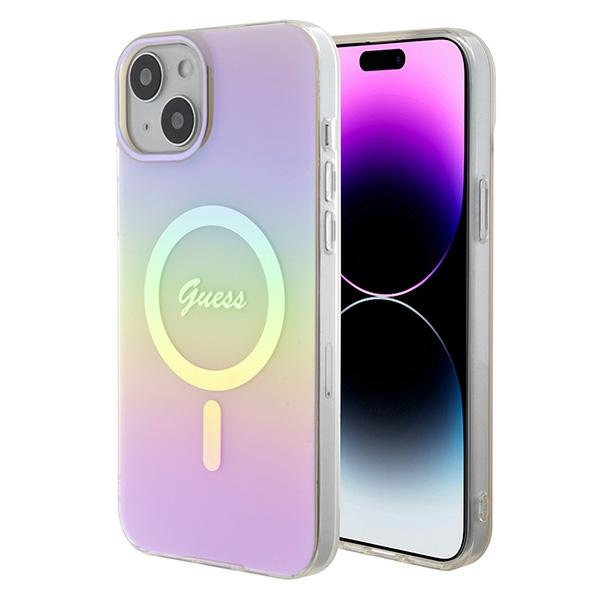 Guess GUHMP15MHITSP iPhone 15 Plus 6.7" rožinis/rožinis kietas dėklas IML Iridescent MagSafe