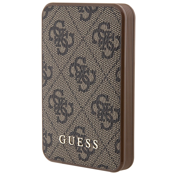 Guess Išorinė baterija 15W GUPB5LP4GEGW 5000mAh ruda/ruda 4G Odinis Metalinis Logotipas