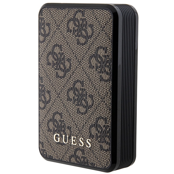 Guess Išorinė baterija 18W GUPB10DP4GEGW 10000mAh ruda/ruda 4G Odinis Metalinis Logotipas