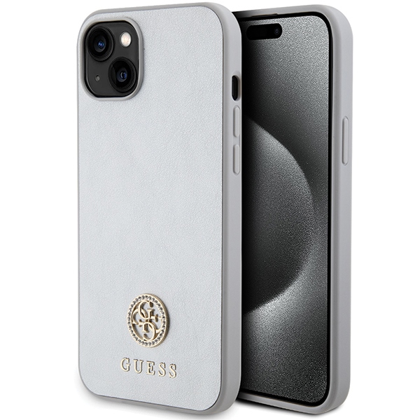 Guess GUHCP15MPS4DGPS iPhone 15 Plus 6.7" sidabrinis/sidabrinis kietas dėklas Strass Metalinis Logotipas