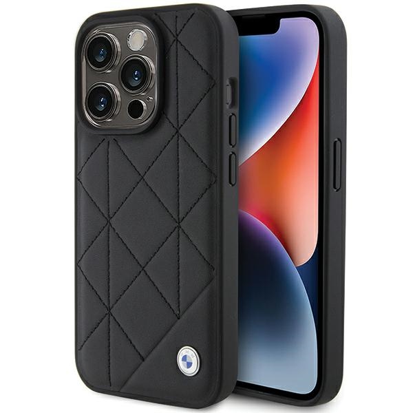 BMW odinis dygsniuotas dėklas telefonui iPhone 15 Pro Max - juodas
