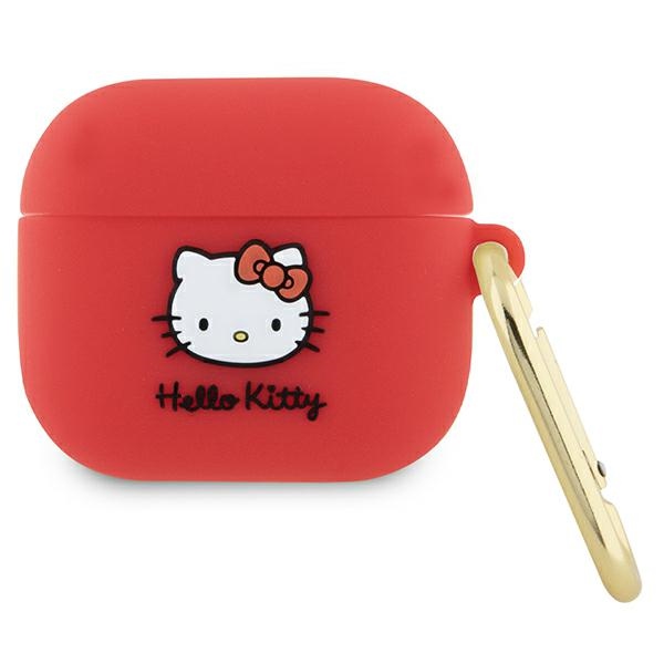 Hello Kitty silikoninis 3D Kitty galvos dėklas AirPods 3 - fuksijos