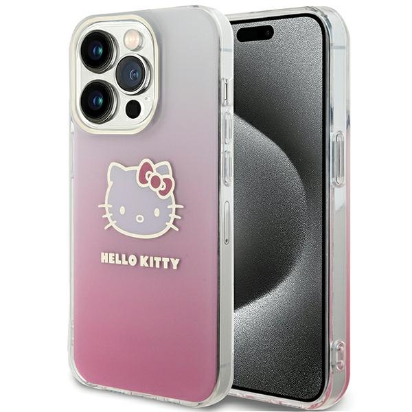 Hello Kitty IML Gradient Electrop Kitty Head dėklas telefonui iPhone 13 Pro Max - rožinis