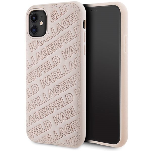 Karl Lagerfeld Quilted K Pattern dėklas telefonui iPhone 11 / Xr - rožinis