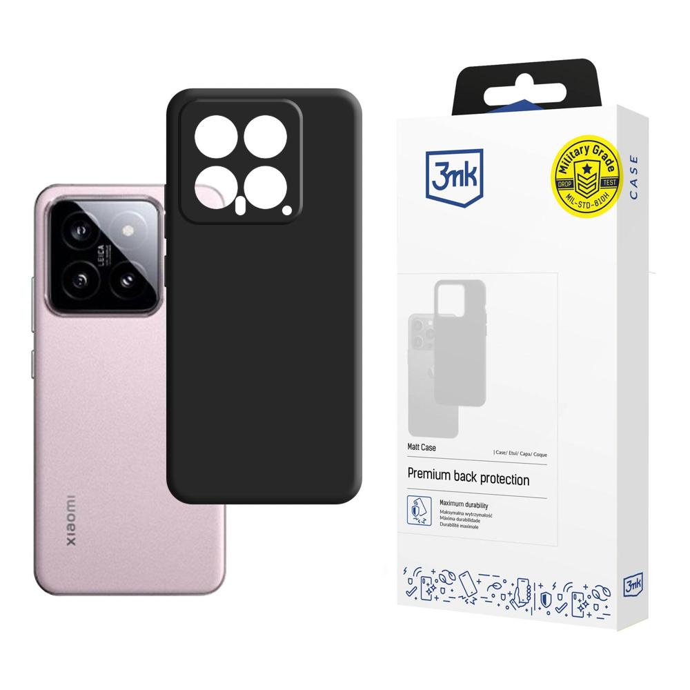 3mk Matinis dėklas telefonui Xiaomi 14 - juodas
