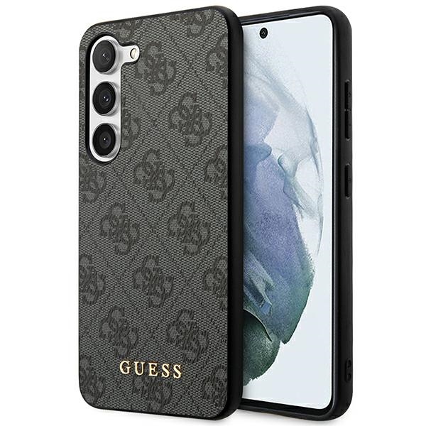 Guess 4G Metal Gold Logo dėklas telefonui Samsung Galaxy S24+ - juodas