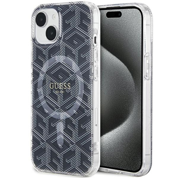 Guess IML GCube Magnetinis dėklas iPhone 15 Plus / 14 Plus - juodas