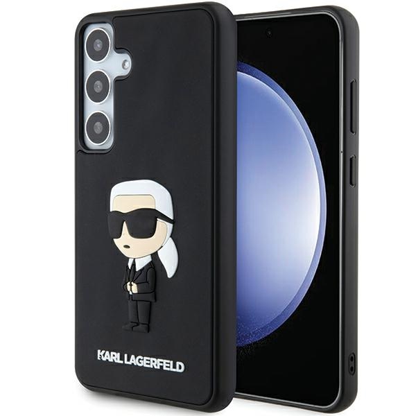 Karl Lagerfeld 3D Guminis Ikonik dėklas telefonui Samsung Galaxy S24 - juodas