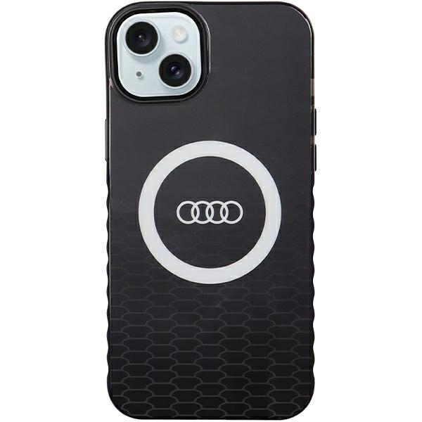 Audi IML Magnetinis dėklas su dideliu logotipu telefonui iPhone 15 Plus/14 Plus - juodas