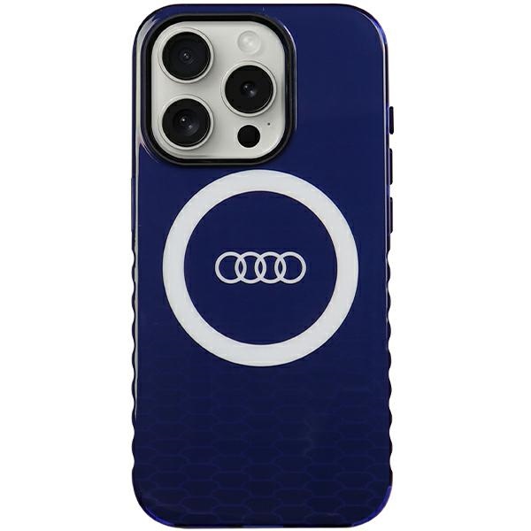 Audi IML Magnetinis dėklas su dideliu logotipu telefonui iPhone 15 Pro - mėlynas