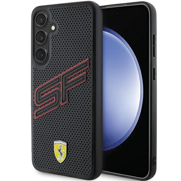 Ferrari Big SF Perforated dėklas telefonui Samsung Galaxy S24+ - juodas