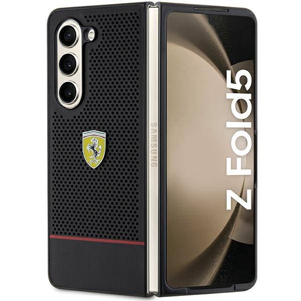 Ferrari Perforated Line dėklas telefonui Samsung Galaxy Z Fold 5 - juodas