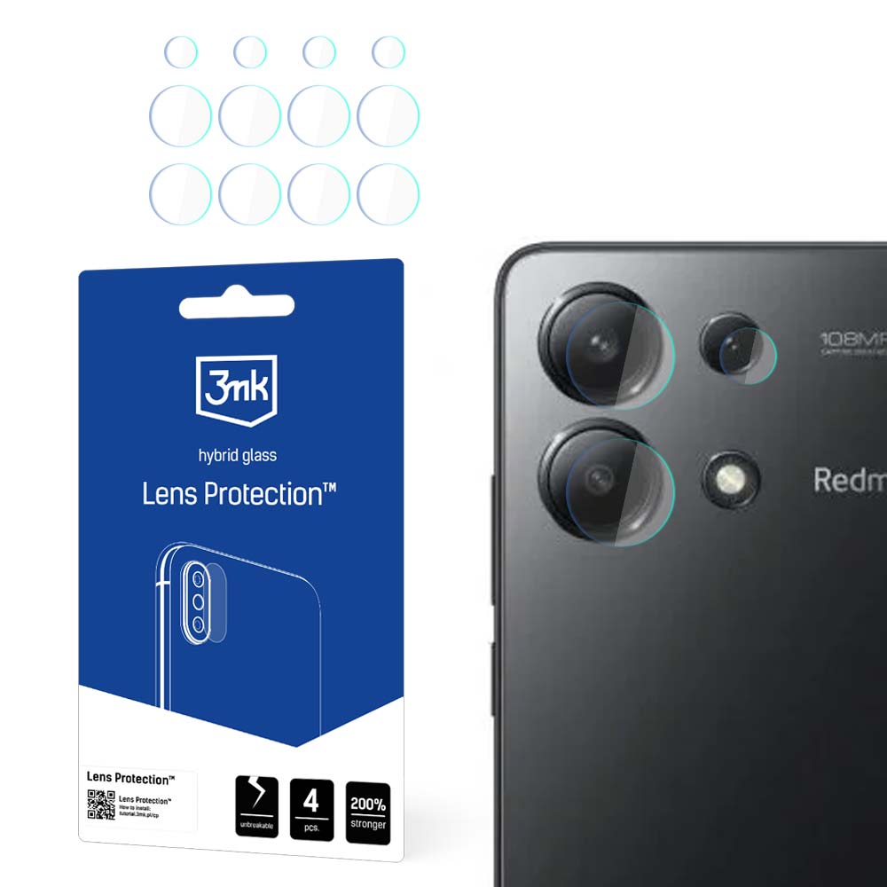 3mk Lens Protection™ hibridinis kameros stiklas Xiaomi Redmi Note 13 4G