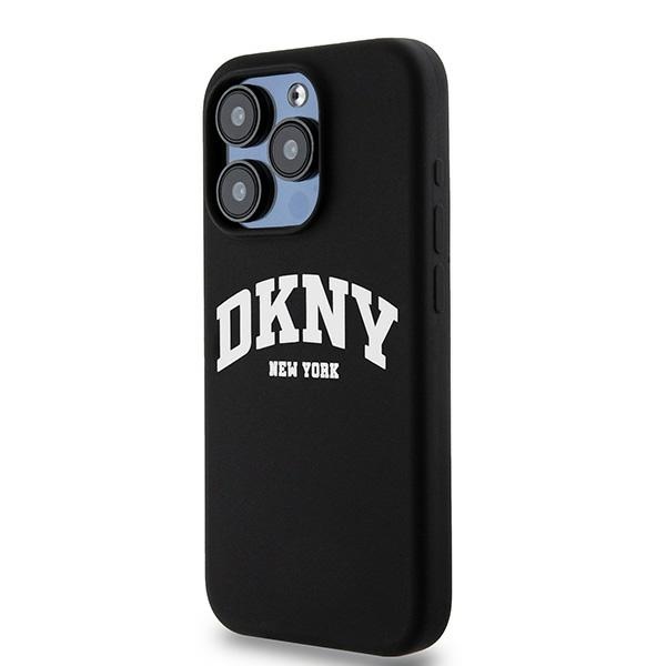 DKNY Skystas silikoninis baltas spausdintas logotipas magnetinis dėklas telefonui iPhone 13 Pro / 13 - juodas