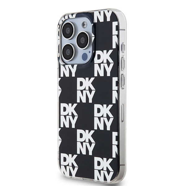 DKNY IML languotas mono raštas dėklas telefonui iPhone 15 Pro - juodas