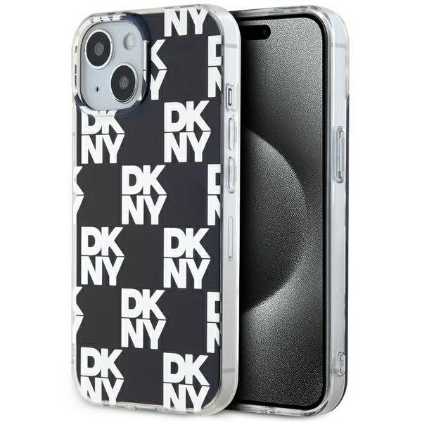 DKNY IML languotas mono raštas dėklas telefonui iPhone 15 / 14 / 13 - juodas