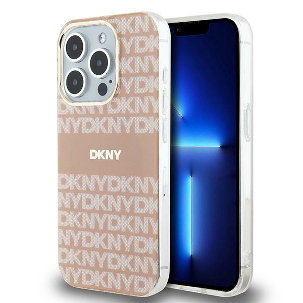 DKNY IML Mono & Stripe MagSafe dėklas telefonui skirtas iPhone 14 Pro - rožinis