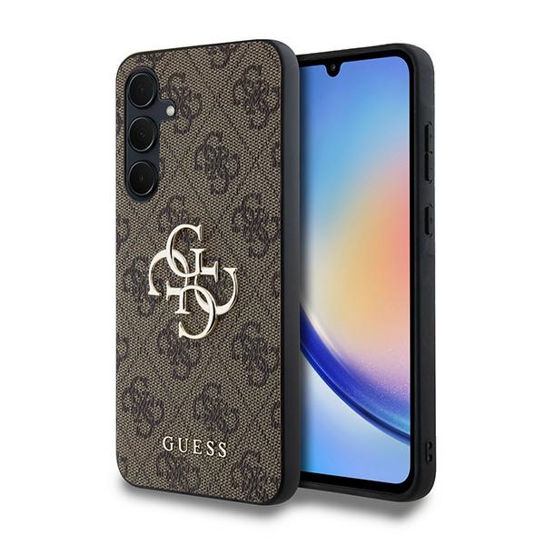 Guess 4G Big Metal Logo dėklas telefonui Samsung Galaxy A35 - rudas