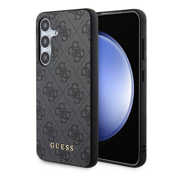 Guess 4G Metal Gold Logo dėklas telefonui Samsung Galaxy A35 - juodas