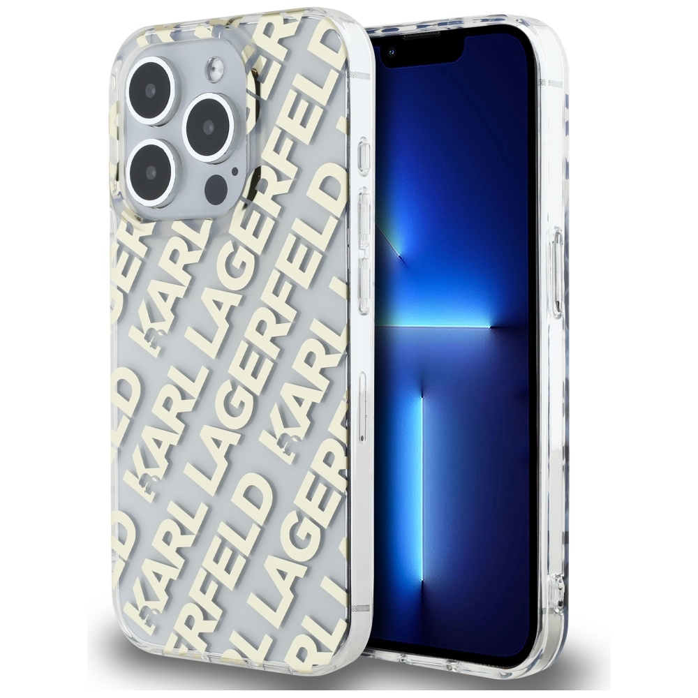 Karl Lagerfeld IML Fullover Logo dėklas telefonui iPhone 15 Pro - auksinis
