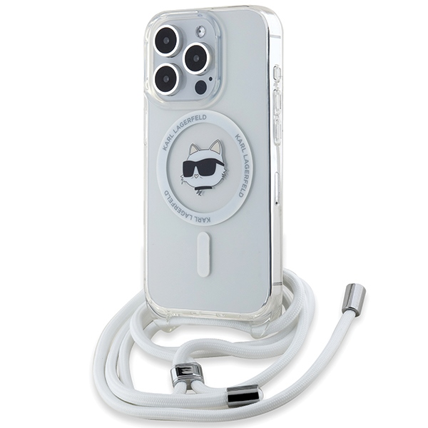 Karl Lagerfeld IML Choupette Head&Cord magnetinis dėklas telefonui iPhone 15 Pro Max - skaidrus