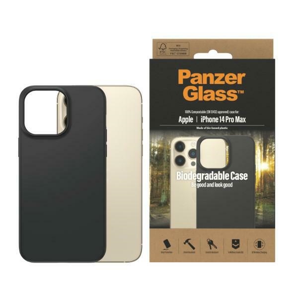 PanzerGlass biodegraduojantis dėklas telefonui iPhone 14 Pro Max - juodas