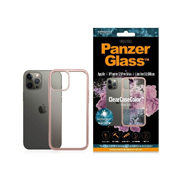 PanzerGlass ClearCase dėklas telefonui iPhone 12 Pro Max – permatomas ir rožinis