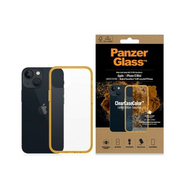PanzerGlass ClearCase antibakterinis dėklas telefonui su Military Grade sertifikatu iPhone 13 Mini - permatomas geltonas
