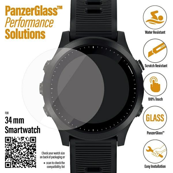 PanzerGlass apsauginis stiklas Samsung Galaxy Watch 3 34mm / Garmin Forerunner 645 / 645 Music / Fossil Q Venture Gen 4 / Skagen Falster 2