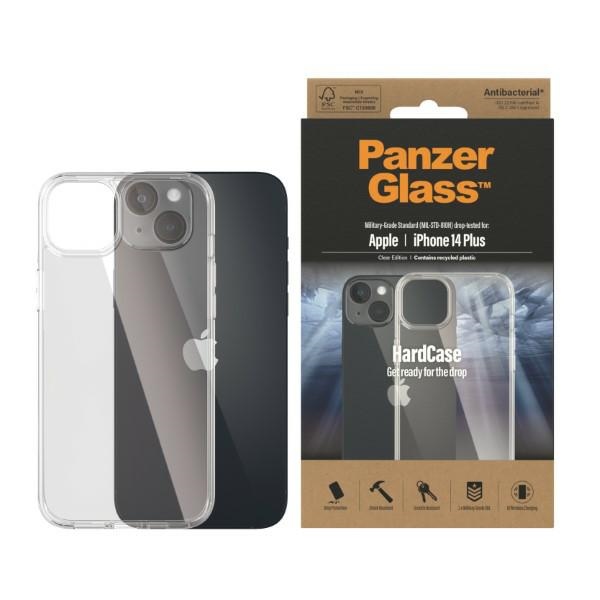 PanzerGlass HardCase antibakterinis karinio standarto sertifikuotas dėklas iPhone 14 Plus / 15 Plus telefonams – skaidrus