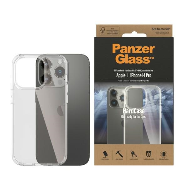 PanzerGlass HardCase antibakterinis karinio standarto sertifikuotas dėklas iPhone 14 Pro telefonui – skaidrus