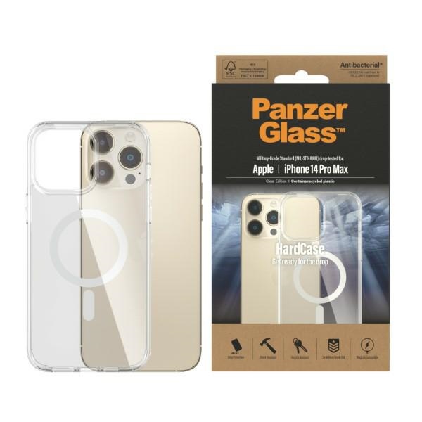 PanzerGlass HardCase su MagSafe antibakterinis karinio standarto sertifikuotas dėklas iPhone 14 Pro Max telefonui – skaidrus