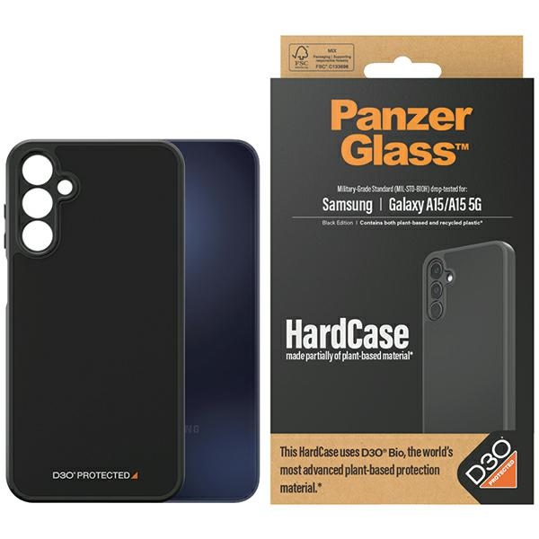 PanzerGlass HardCase su D3O® Bio ir karinio lygio sertifikatu Samsung Galaxy A15 / A15 5G - skaidrus ir juodas