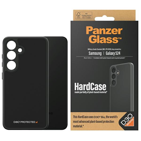 PanzerGlass HardCase su D3O® Bio ir karinio lygio sertifikatu Samsung Galaxy S24 - skaidrus ir juodas
