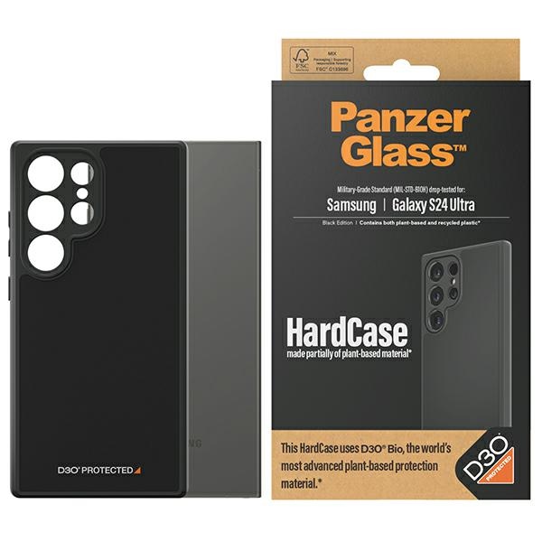 PanzerGlass HardCase su D3O® Bio ir karinio lygio sertifikatu Samsung Galaxy S24 Ultra - skaidrus ir juodas