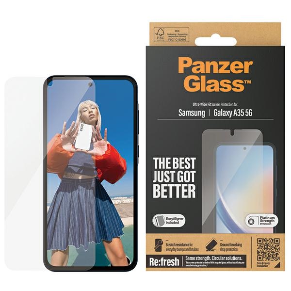 PanzerGlass itin platus apsauginis stiklas su pozicionieriumi Samsung Galaxy A35 5G