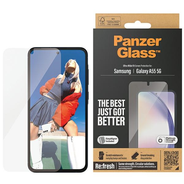 PanzerGlass itin platus apsauginis stiklas su pozicionieriumi Samsung Galaxy A55 5G